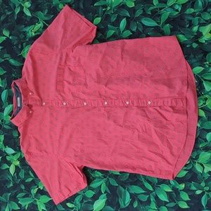 Men's XL Regular Stretch Fit Hawker Rye Pink Button Down T-shirt